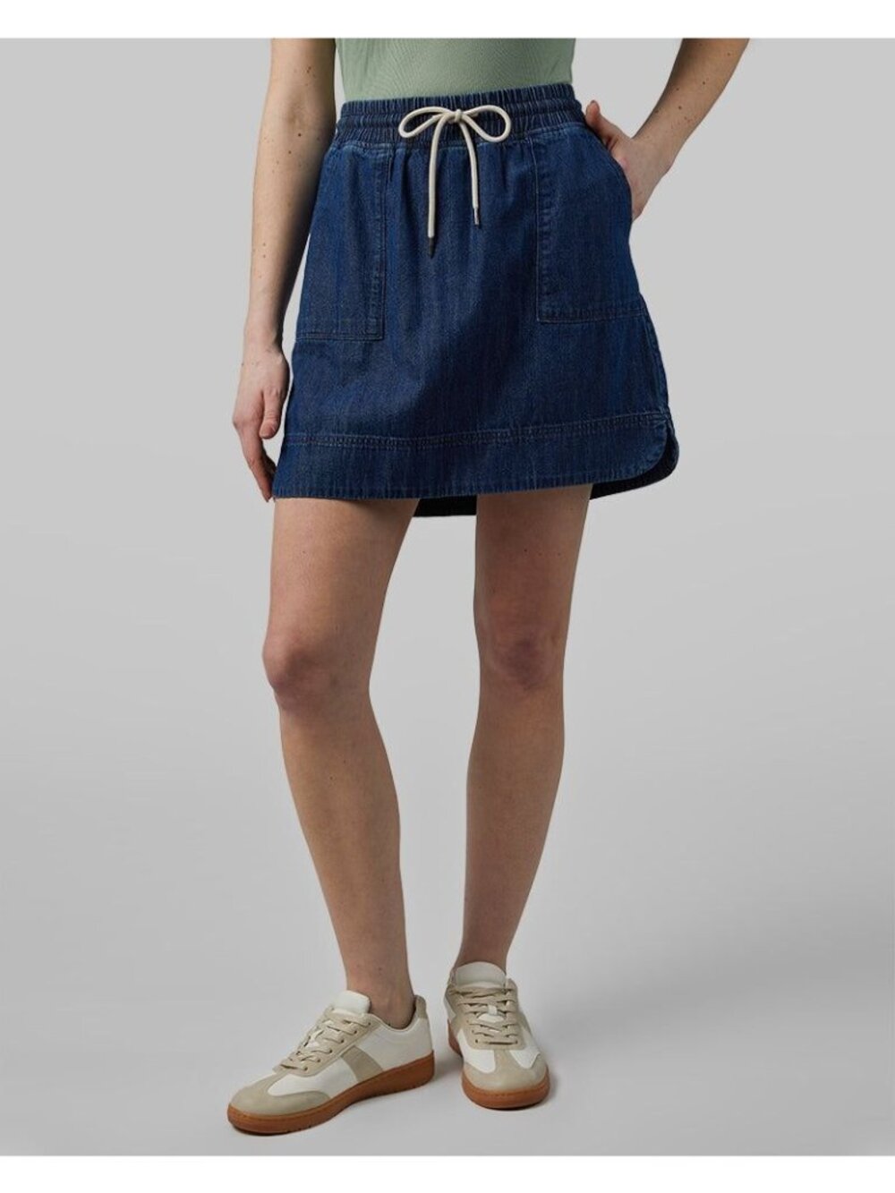 32 Degrees Cool Women's Blue Denim Drawstring Elastic Waist Skort XXL New NWT
